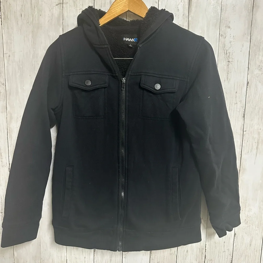 Boys Tony Hawk Black Sherpa Hoodie Size L - Picture 2 of 6